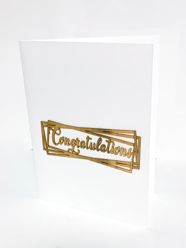 Congratulations wooden greeting card