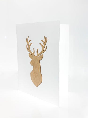 Deer wooden greeting card